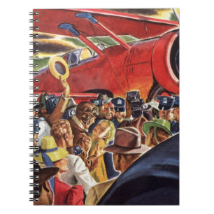 Cuaderno Piloto de avión vintage de un solo hélice con papa