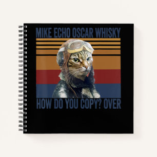 Cuaderno Piloto de gato Mike Echo Oscar Whisky Costume Rega