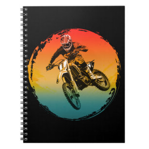 Cuaderno piloto de motocicleta de motocross vintage