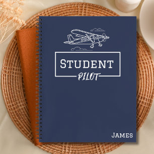 Cuaderno Piloto Estudiante Avión Cessna Nubes Nombre Person