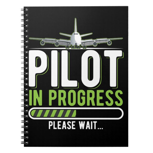Cuaderno Piloto piloto cargando pilotos divertidos de avión (Frente)