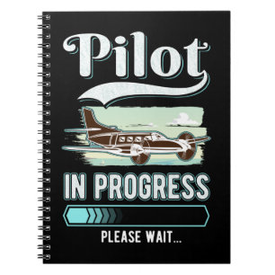 Cuaderno Piloto piloto de avión divertido que carga