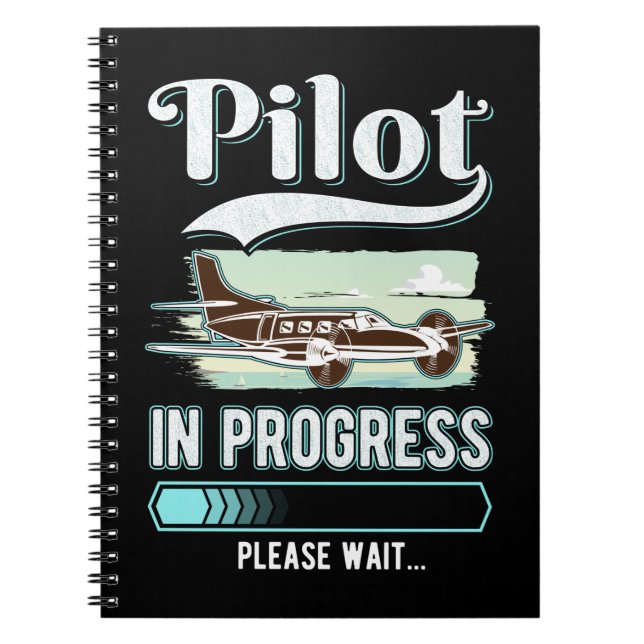 Cuaderno Piloto piloto de avión divertido que carga (Frente)