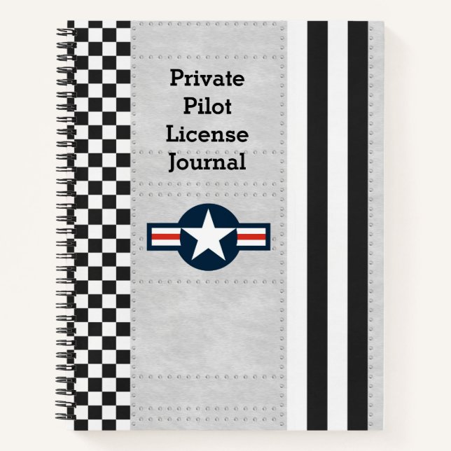 Cuaderno Piloto Privado De Aviación En Blanco O En Lado (Anverso)