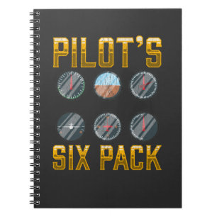 Cuaderno Pilots Six Pack Vuelo de avión Humor de vuelo