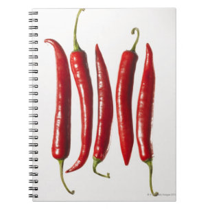 Cuaderno Pimientas de chile en una fila