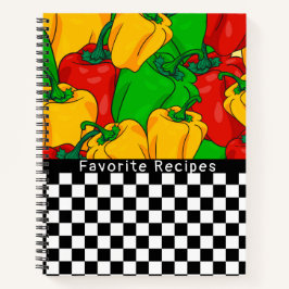 Cuaderno Pimiento de tres colores y receta de tablero de ch