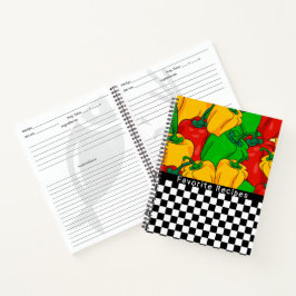 Cuaderno Pimiento de tres colores y receta de tablero de ch