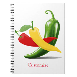 Cuaderno Pimientos Chili Rojo Amarillo Verde Thunder_Cove