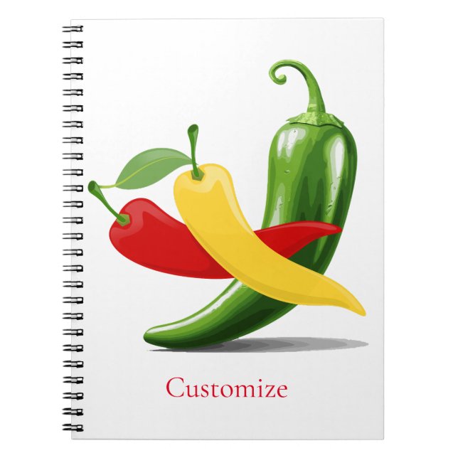 Cuaderno Pimientos Chili Rojo Amarillo Verde Thunder_Cove (Frente)