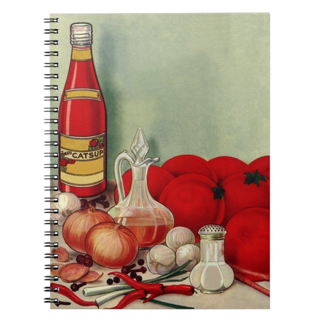Cuaderno Pimientos de tomate de comida italiana de cosecha (Frente)