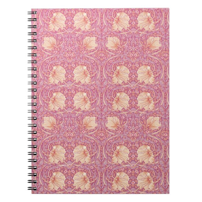 Cuaderno Pimpernel naranja rosa William Morris (Frente)