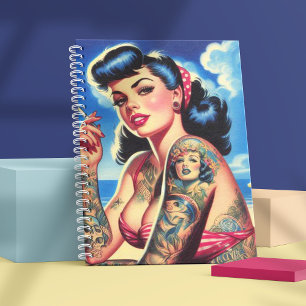Cuaderno Pin de verano de Bikini retro tatuado