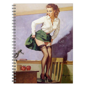 Cuaderno Pin travieso del profesor del vintage para arriba