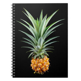 Cuaderno Piña con gran peinado sobre fondo negro