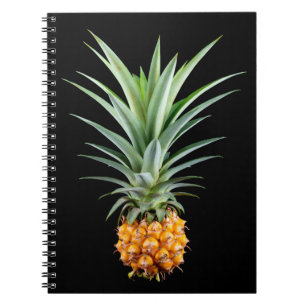 Cuaderno Piña con gran peinado sobre fondo negro