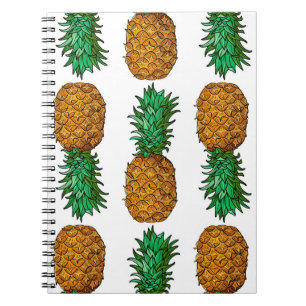 Cuaderno Piña con hojas. Patrón sin fisuras con tropi