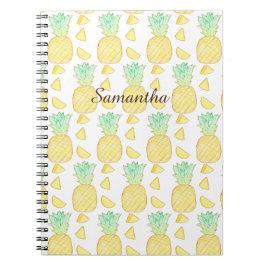 Cuaderno Piña de acuarela tropical