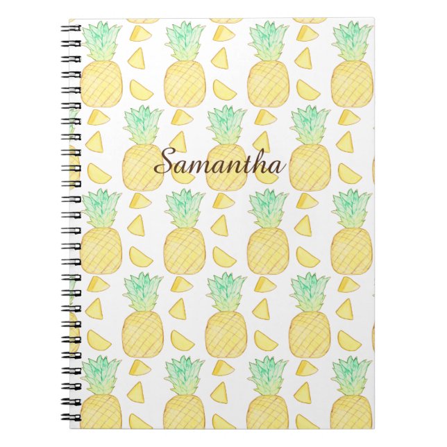 Cuaderno Piña de acuarela tropical (Frente)