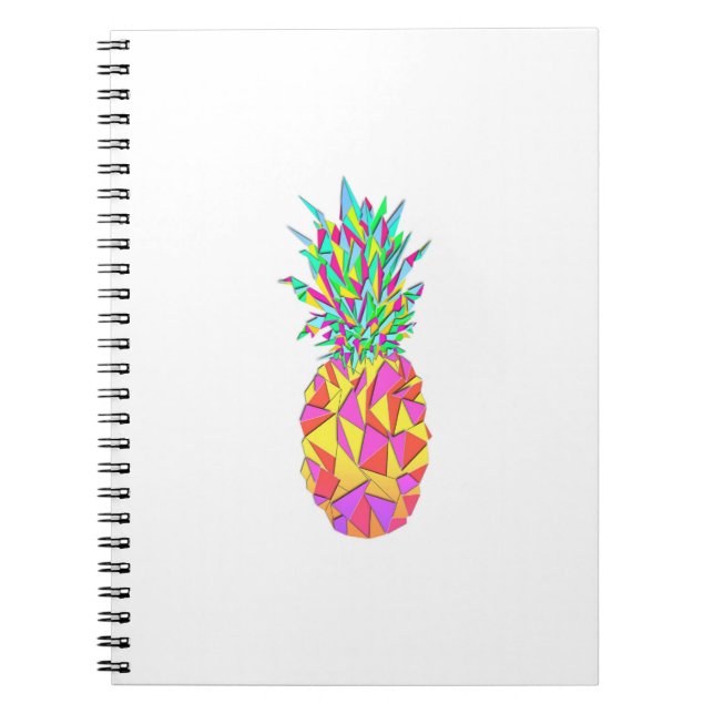 Cuaderno Piña de triángulos geométricos rosados (Frente)