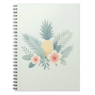 Cuaderno Piña floral y Hawaiana