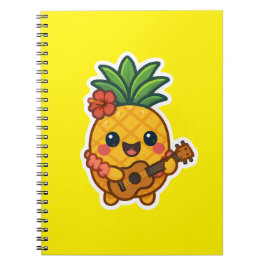 Cuaderno Piña Kawaii sonriente - Tropical