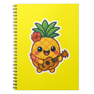 Cuaderno Piña Kawaii sonriente - Tropical