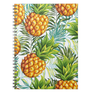 Cuaderno Piña. Patrón sin foco. Patrulla floral vintage