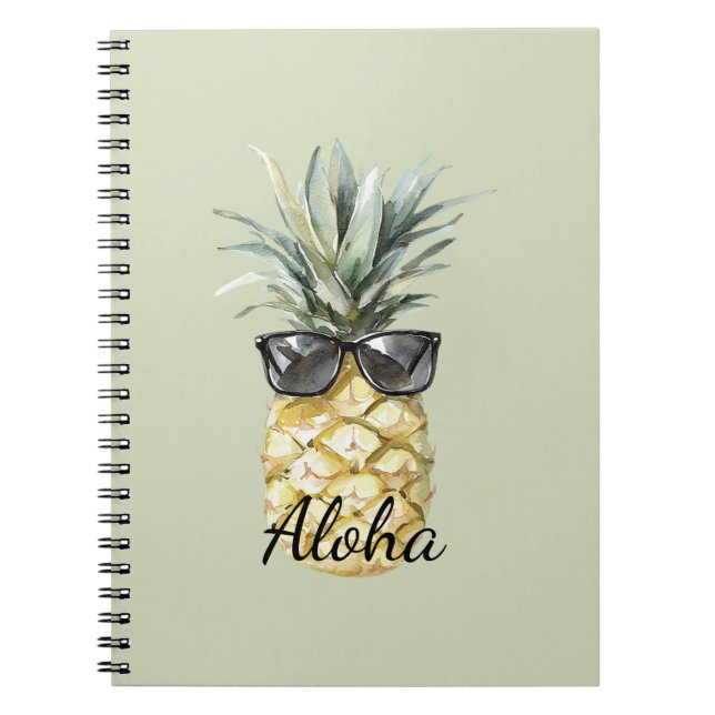 Cuaderno Piña Tropical Aloha con Gafas de Sol (Frente)