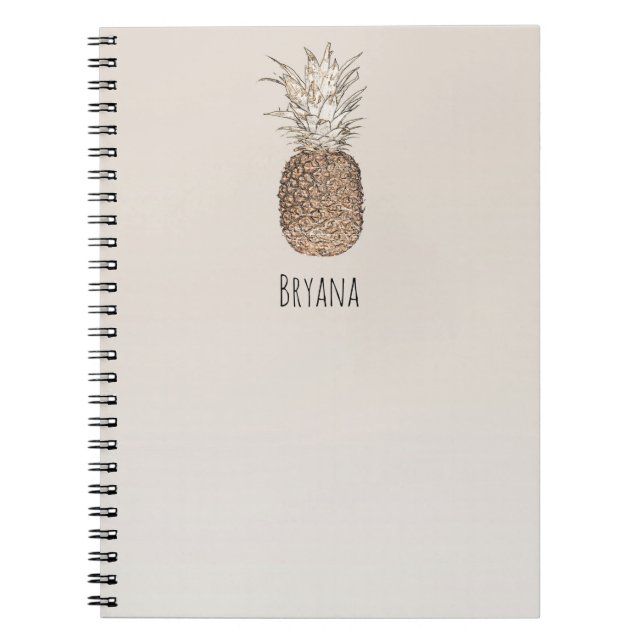 Cuaderno Piña Tropical Hawaiana Rústica (Frente)