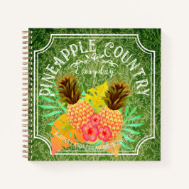 Cuaderno Pinapple Green con bloc de notas de marco