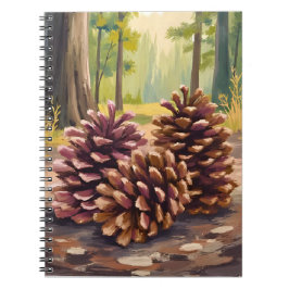 Cuaderno Piñas | Bosque Otoñal de Acuarela