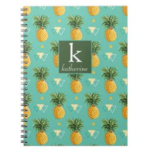 Cuaderno Piñas brillantes en monograma geométrico del