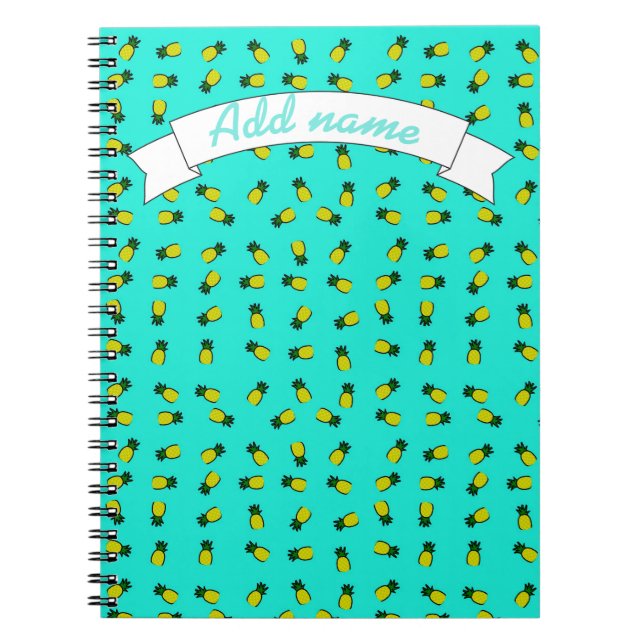 Cuaderno Piñas en fondo azul (Frente)