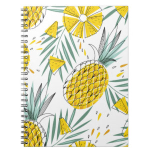 Cuaderno Piñas jugosas: patrón vintage brillante.