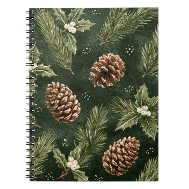 Cuaderno Piñas Ramas De Árbol De Navidad (Frente)