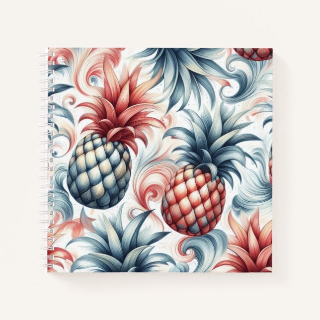 Cuaderno Piñas rojas, blancas y azules (Anverso)