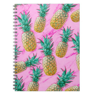 Cuaderno Piñas Tropicales & Mármol Rosa Moderno Colorido
