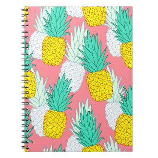 Cuaderno Piñas Tropicales: Moda Personalizado Roja.