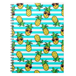 Cuaderno Piñas Tropicales: Patrón Retro de Gafas de Sol.