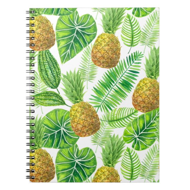 Cuaderno Piñas y hojas tropicales (Frente)