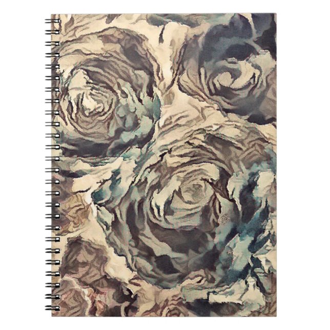 Cuaderno Pincel de arte abstracto rosas texturizados impres (Frente)