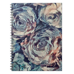 Cuaderno Pincel de arte abstracto rosas texturizados imprim