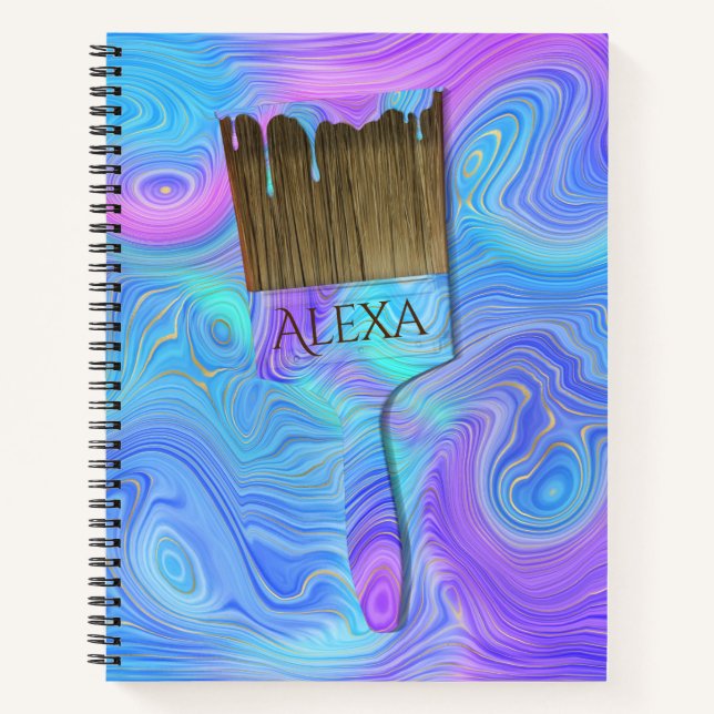 Cuaderno Pincel de pintura abstracta 3D (Anverso)