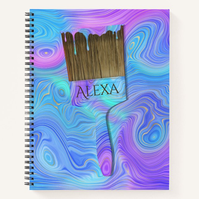 Cuaderno Pincel de pintura abstracta 3D (Anverso)