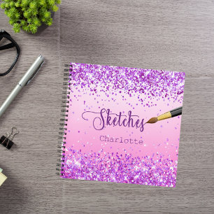Cuaderno Pincel de pintura púrpura rosa Sketchbook