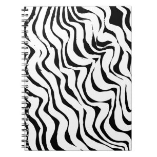 Cuaderno Pincel patrón de grunge. Vintage blanco y negro. a