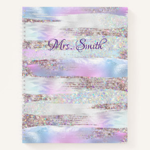 Cuaderno Pincel Purpurina Holográfico Faux Strokes Pearl Om