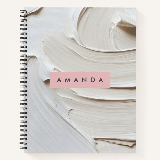 Cuaderno Pincel resumen crema personalizado (Anverso)