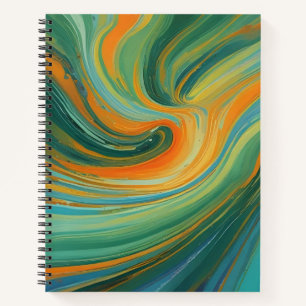 Cuaderno Pinceladas Verdes, Naranjas y Azules